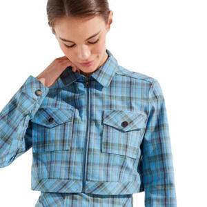 NWT Urban Outfitters As If Plaid Cropped Jacket XS